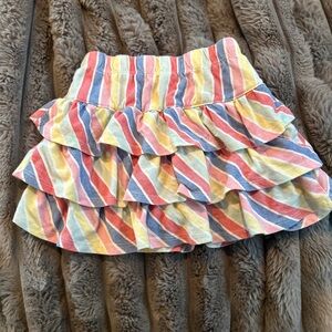 Colorful Striped Ruffle Skirt
